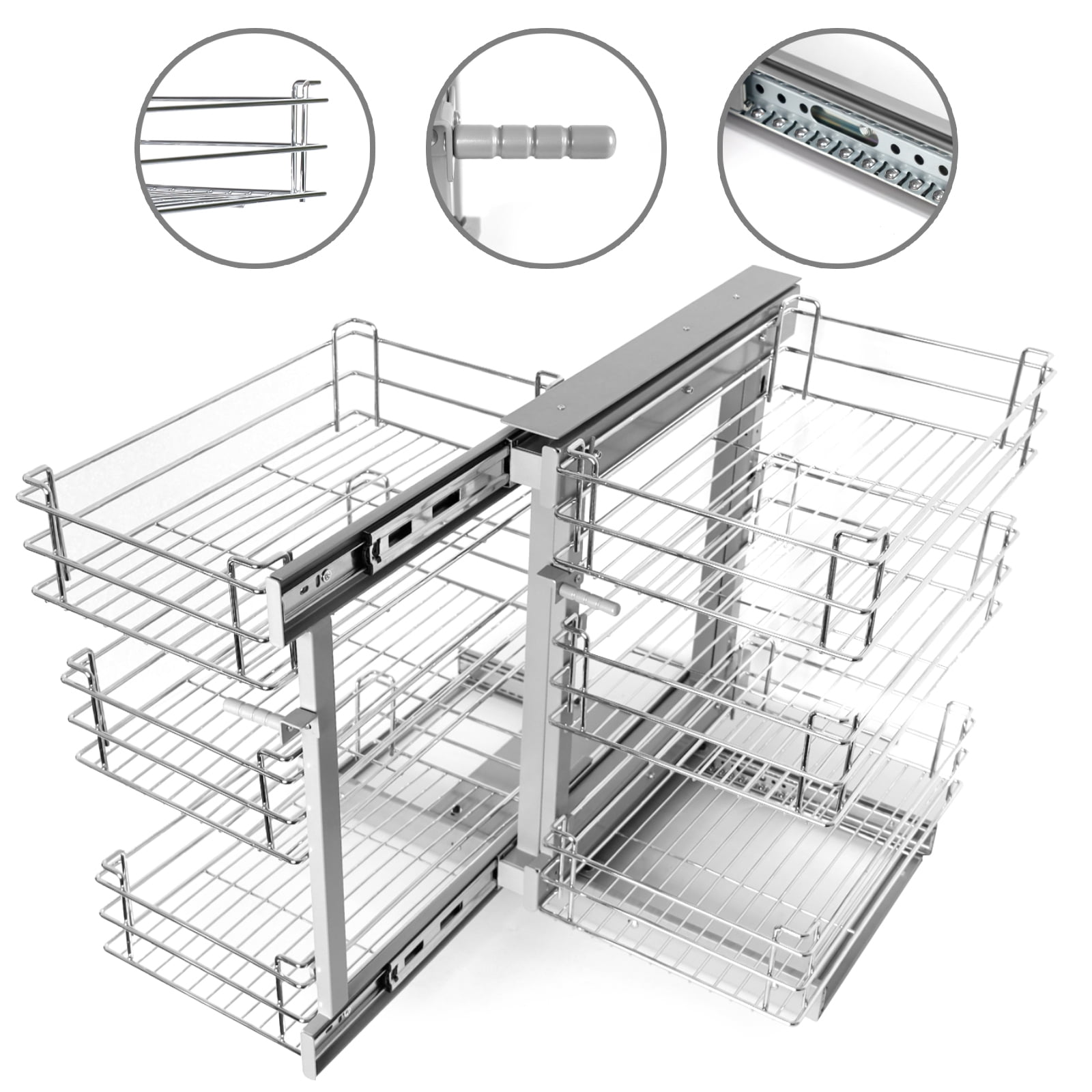 6 - Tier Kitchen Pull - Out Drawer Rack, 10cm/3.9in Shelf Height ...