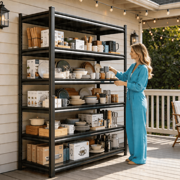 6-Tier Kitchen Storage Shelving,40"W×18"D×82"H,3600 LBS Steel Pantry Organizer,Laundry Room Standing Shelf,Bathroom Storage and Organizer Rack,Industrial Bookshelf Shelving