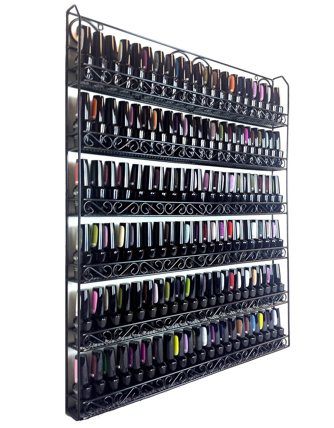 6 Tier Large Wall Mounted Metal Nail Polish Organizer Rack For Home