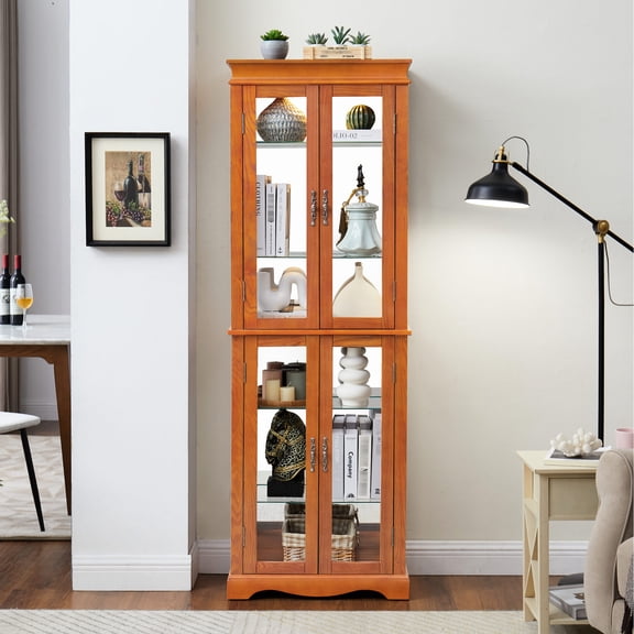 6 - Tier Lighted Glass Display / Abundant Space for Collectibles in Kitchen