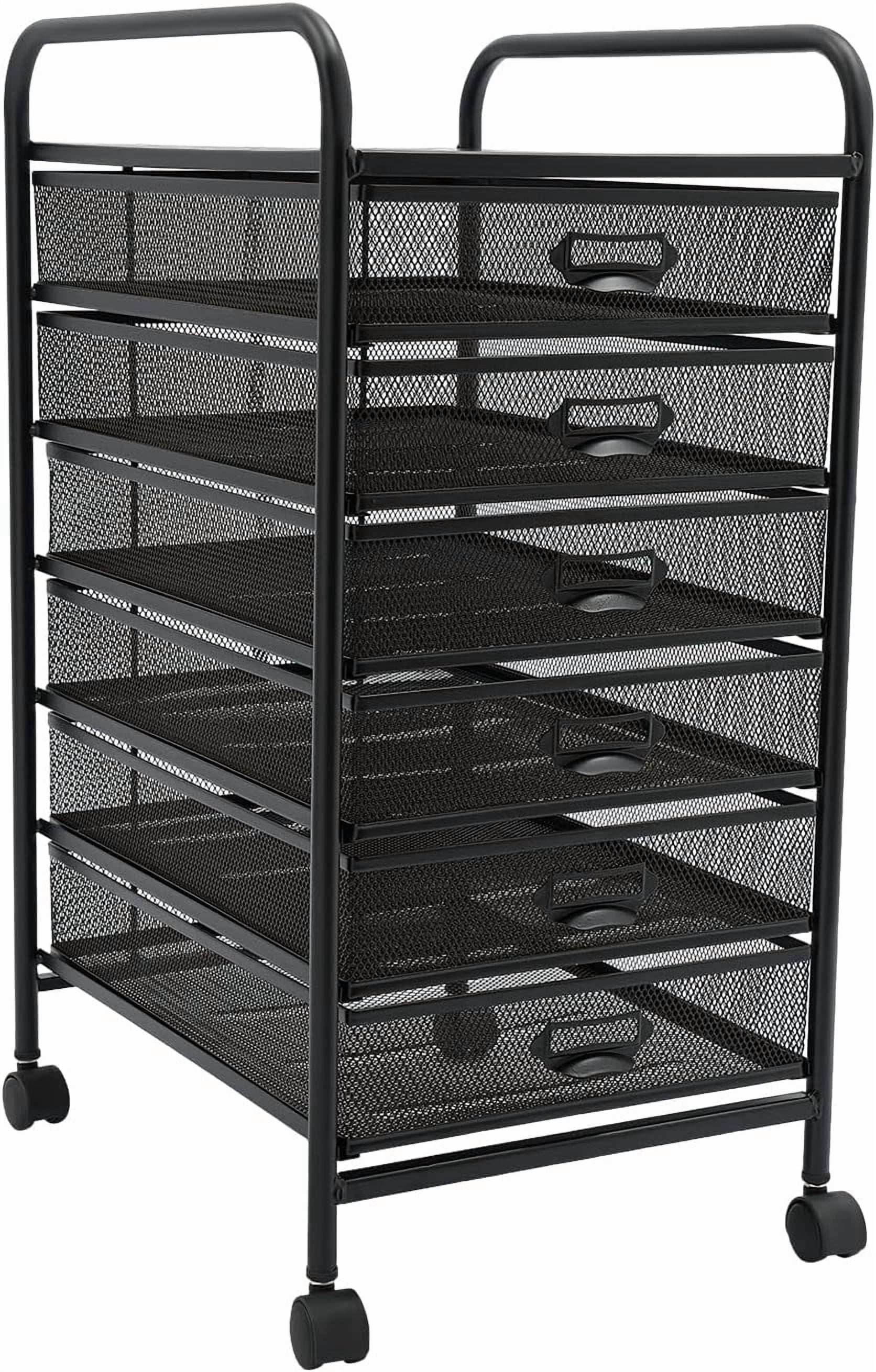 6-Tier Mesh File Storage Drawer Carts with Wheels and Top Shelf,Rolling ...