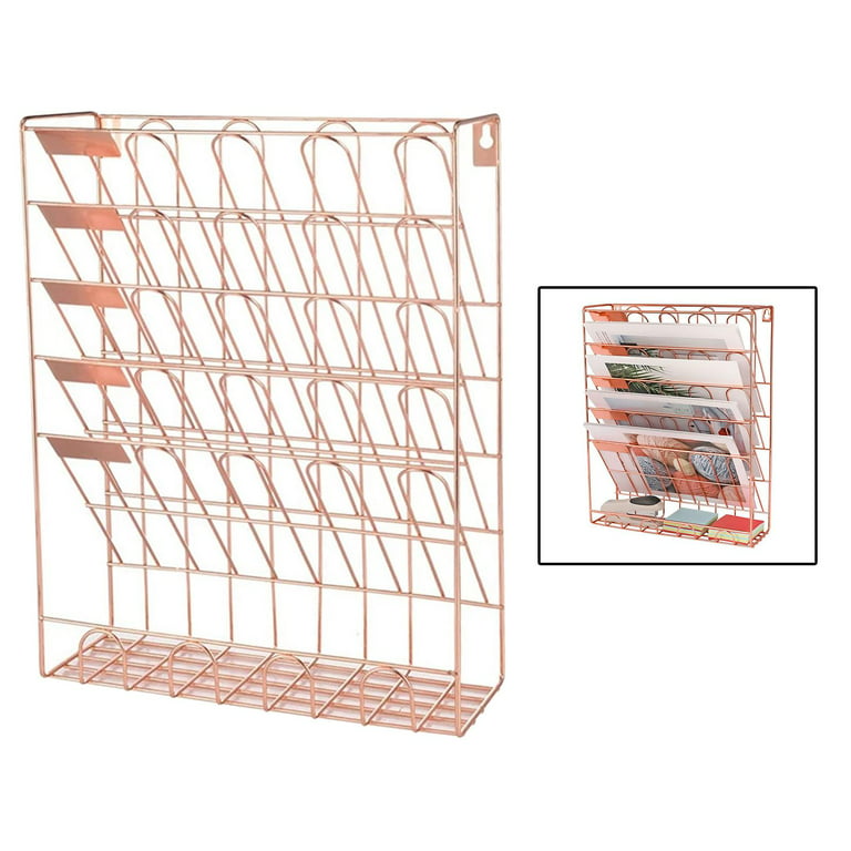 6-Tier Mesh Hanging Wall File Organizer Vertical Mount for Papers