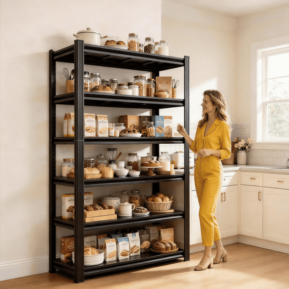 6-Tier Metal Kitchen Baking Rack,Freestanding Utility Shelf,Rust ...