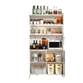 thumbnail image 1 of 6-Tier Metal Kitchen Pantry Cabinet with 2 Acrylic Glass Flip-Up Doors – Versatile Storage for Home Office, Dining Room, Bathroom,White, 1 of 6