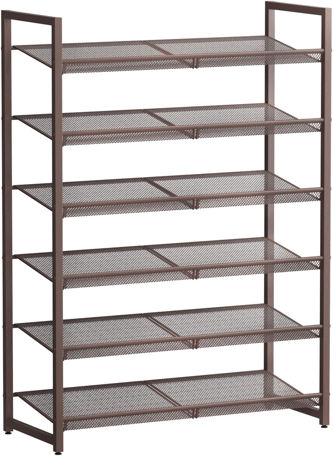 6-Tier Metal Large Shoe Rack,Tall Shoe Rack for Closet,entryway,Garage, with Adjustable Flat or Angled Shelves, Hold 20-26 Pairs Shoes