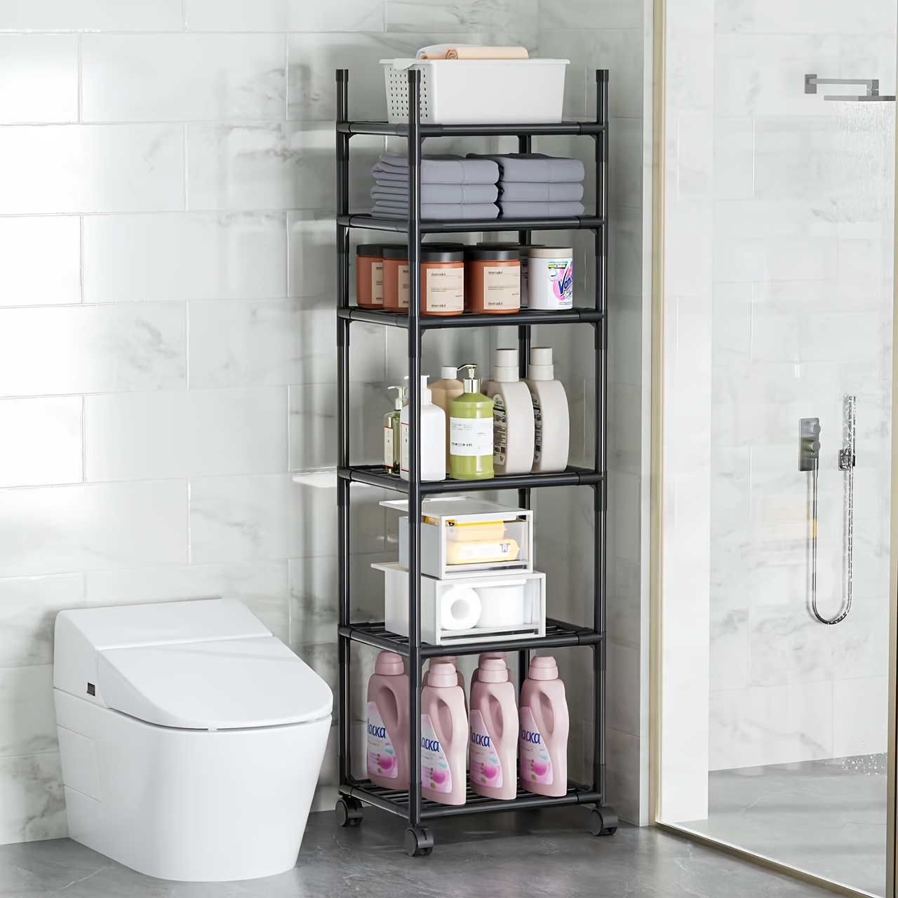 [6-Tier Metal Rack] 6-Tier Adjustable Metal Storage Rack | Freestanding ...