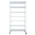 thumbnail image 1 of 7-Tier Metal Shelf Reinforced Wire Shelving Unit, Heavy Duty Adjustable Storage Rack Shelf with Wheels & Shelf Liners, Steel Storage Rack for Kitchen/Garage, 1 of 8
