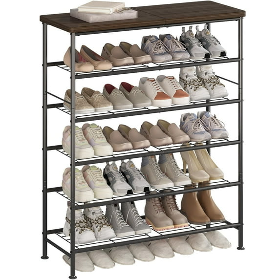 6-Tier Metal Shoe Rack Organizer, Decorations For Home, Large Stable Stackable Shoe Tower, Room Decor, Suitable For Entrance Wardrobes, Bedroom Garages, Space Saving