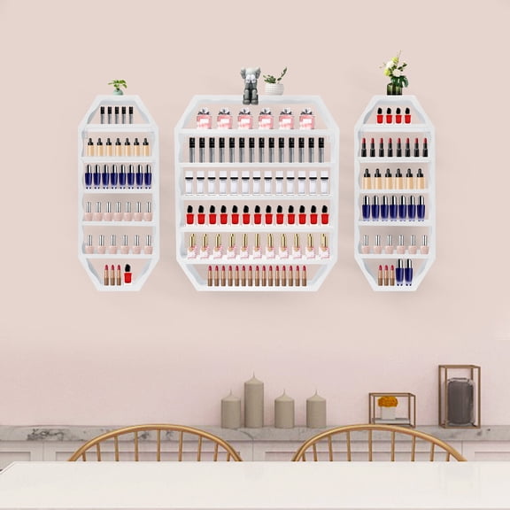 6-Tier Metal Wall Mounted Storage Rack 200 Bottle Nail Polish Organizer Holder