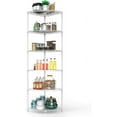 thumbnail image 1 of 6 Tier NSF Corner Wire Shelf Shelving Unit, 18 x 18 x 72 Inch 420lbs Capacity Heavy Duty Adjustable Metal Storage Rack with Leveling Feet & Shelf Liners for Office Kitchen Bathroom and More - White, 1 of 11