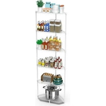 6 Tier NSF Corner Wire Shelf Shelving Unit, 20 x 20 x 72 Inch 600lbs Capacity Heavy Duty Adjustable Metal Storage Rack with Leveling Feet & Shelf Liners for Office Kitchen Bathroom and More - White