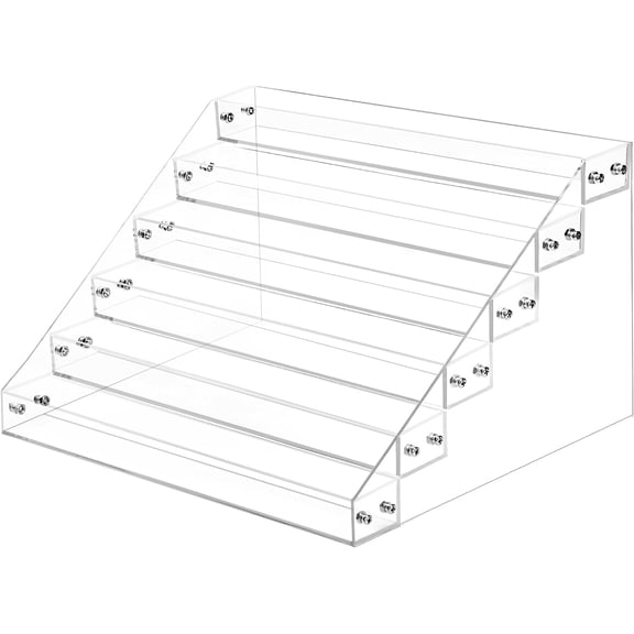 6-Tier Nail Polish Organizer Rack, Acrylic Display Stand Holder for Nail Paint, Tattoo ink, Essential Oil, Sunglasses Storage for Salon Vanity Table, Home Decor, Holds 72 Bottles