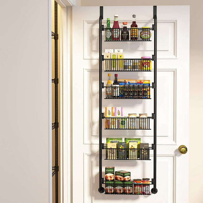 6-Tier Over The Door Hanging Storage Baskets Pantry Organizer Rack for  Kitchen