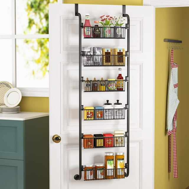 6Tier Over The Door Pantry Organizer, ZRSDIXKI Heavy Duty Metal Door