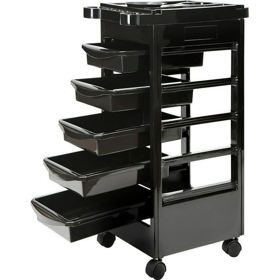 Salon Trolley Cart 6 Tier Rolling with Drawers and Hair Dryer Holder