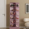 thumbnail image 1 of 6-Tier Rotating Shoe Rack Tower 360, Free Standing Shoe Tower & Spinning Shoe Rack Tower Fit 24 Pairs of Shoes, Lazy Susan Rotating Shelf & Shoe Carousel for Entryway,Living Room (Pink, 6-Tier), 1 of 14