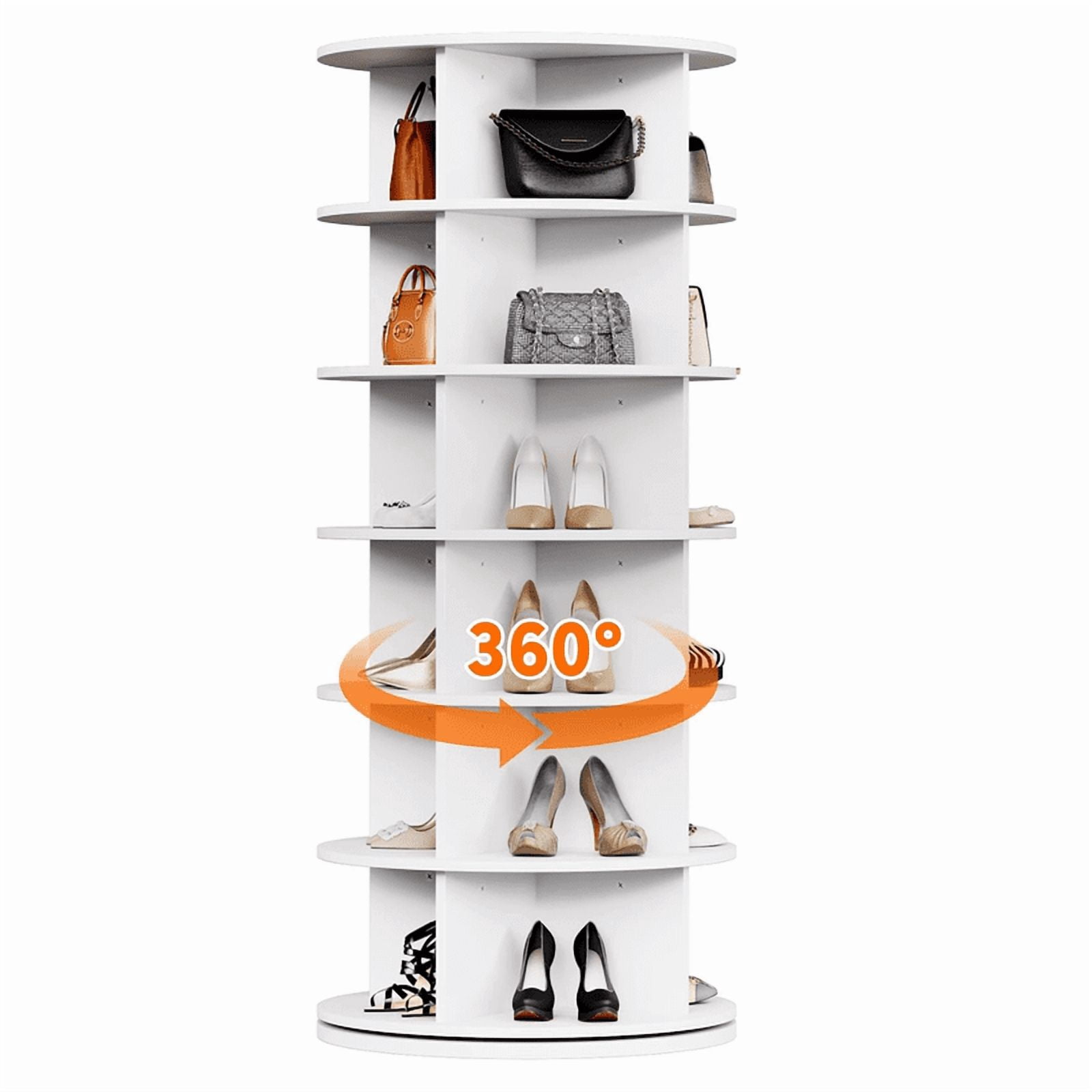 6 Tier Rotating Shoe Rack Tower, Spinning Shoe Display Lazy Susan ...