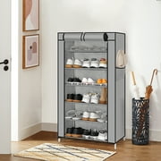 6 Tier Shoe Rack, Shoe Cabinet with Dust-proof Cover, Multi-layer Assembled Shoe Rack Shoe Stand, Storage Shelf Organizer Holder