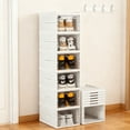 thumbnail image 1 of 6-Tier Foldable Shoe Storage Organizer Box with Clear Door, No Assembly Stackable Shoe Rack for Sneakers, Sturdy & Space-Saving Closet Cabinet, 1 of 11
