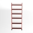 thumbnail image 1 of 6 Tier Slim Rolling Storage Cart, Mobile Shelving Unit with Wheels, Metal Wire Storage Shelving Rack with Baskets for Kitchen Bathroom Office Laundry Narrow Piaces, Red(61''*6''), 1 of 8