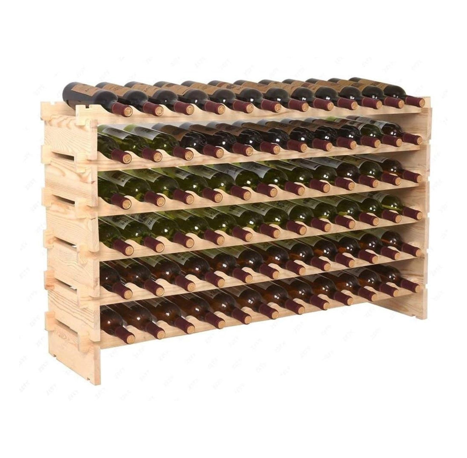 6 Tier Stackable Wine Display Rack Modular Standing Bottles Storage ...