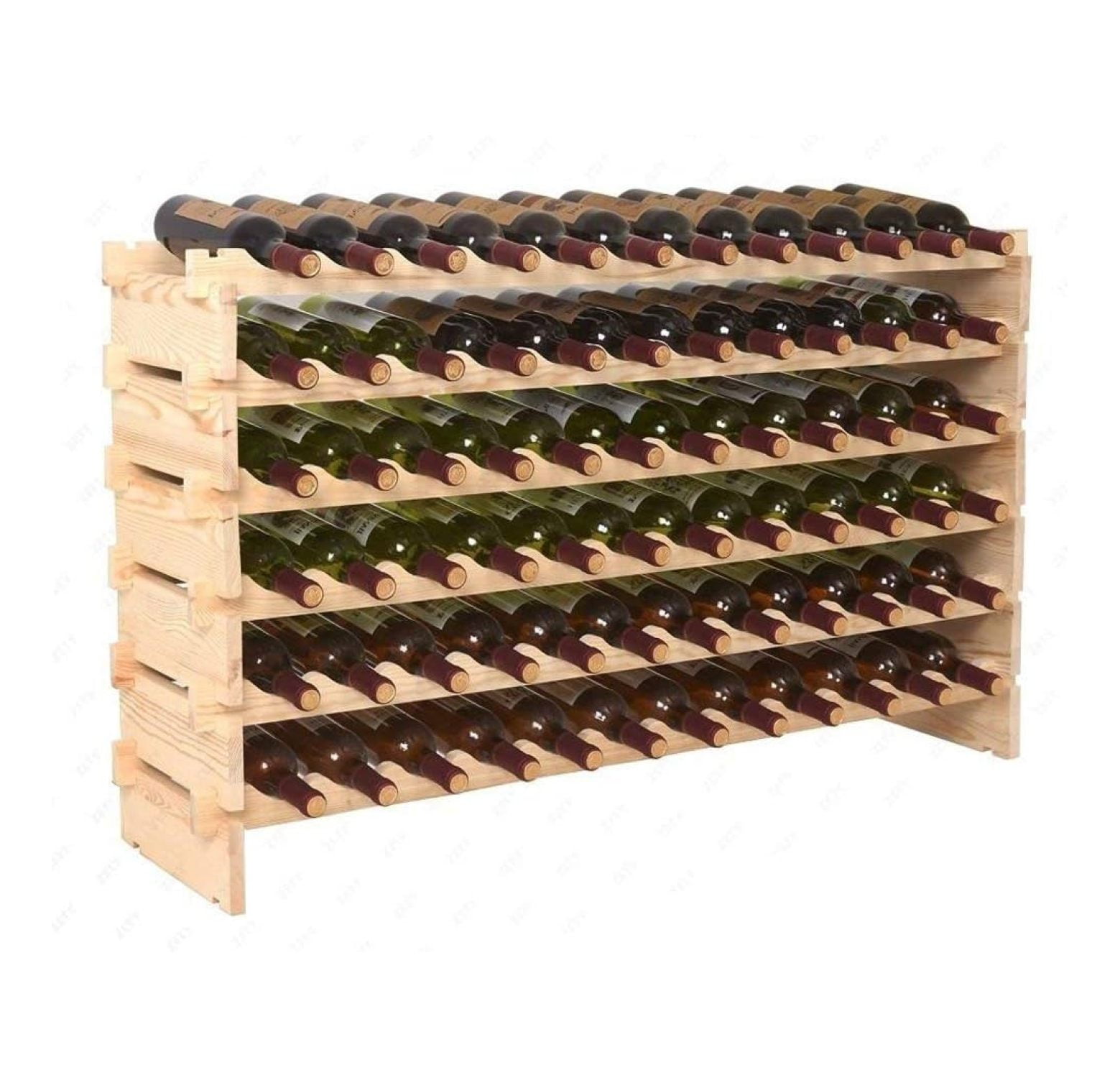 6 Tier Stackable Wine Display Rack Modular Standing Bottles Storage