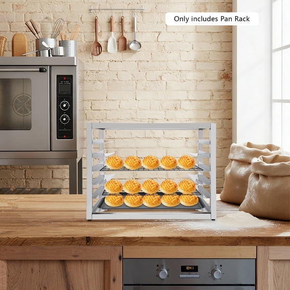 6-Tier Stainless Steel Bakery Rack, Countertop Half Sheet Pan Rack 44LBS Capacity, Commercial Baking Tray Storage & Cooling Rack for Bakeries, Restaurants, Catering, Home Kitchen