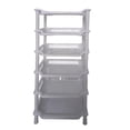 thumbnail image 1 of 6 Tier Storage Rack 29.53x10.63x7.09in Plastic Material Easy Assembly Living Room Bedroom Bathroom Kitchen Organizer(White), 1 of 6