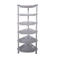 thumbnail image 1 of 6 Tier Storage Rack 29.53x10.63x7.09in Plastic Material Easy Assembly Living Room Bedroom Bathroom Kitchen Organizer(White), 1 of 6
