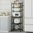 thumbnail image 1 of 6-Tier Storage Rack,Black Storage Shelf with Wheels,Multi-Purpose Organizer for Kitchen,Bedroom,Enterway and Closet Hallway, 1 of 6