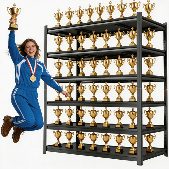 6-Tier Storage Shelves,78''H Garage Metal Shelving Unit,Adjustable,Double-Layer Column with Reinforced Ribs, Heavy-Duty, Capable of Bearing 3600 lbs for Garage, Warehouse, Kitchen, Basement