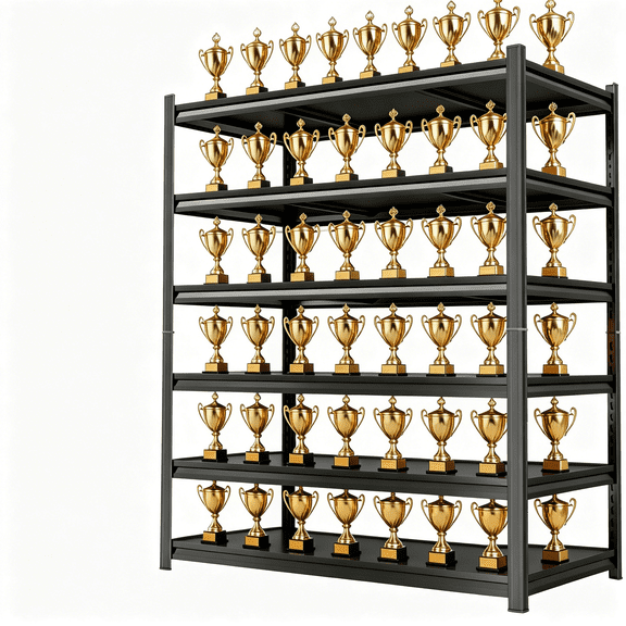 6-Tier Storage Shelves,78''H Garage Metal Shelving Unit,Adjustable,Double-Layer Column with Reinforced Ribs, Heavy-Duty, Capable of Bearing 3600 lbs for Garage, Warehouse, Kitchen, Basement