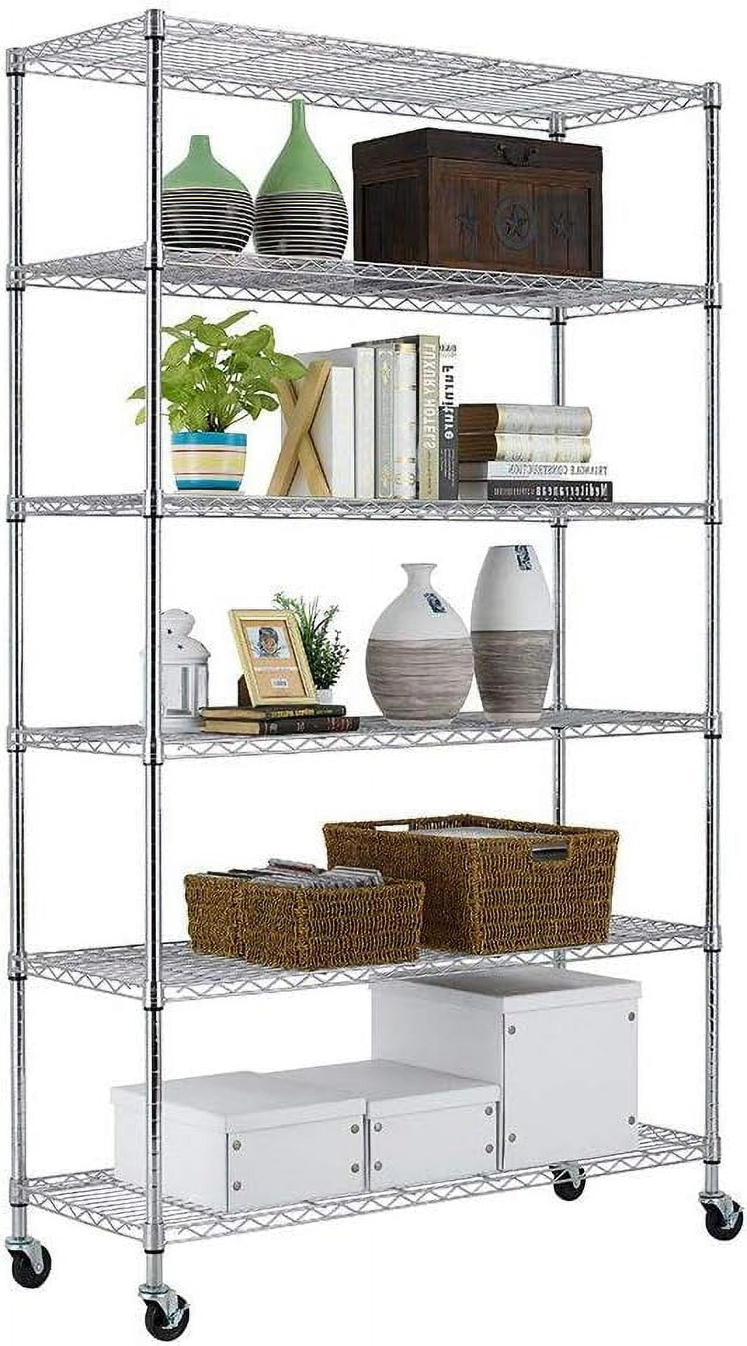 6 Tier Storage Shelves Large Wire Shelving Unit NSF Metal Garage