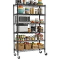 thumbnail image 1 of 6-Tier Storage Shelves NSF Certified Wire Shelving Unit with Wheels Heavy Duty Metal Shelves Adjustable Steel Shelving 2100Lbs Capacity for Closet Pantry Basement- (18"Dx45"Wx82H", Black), 1 of 10