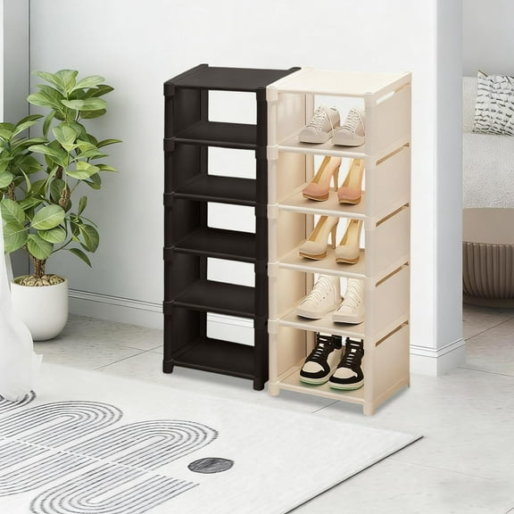 6-Tier Sturdy Lighter Shoe Shelf Storage, Tall Narrow Shoe Rack for Entryway,6 Pairs of Shoes and Boots, Space Saving Corner Shoe Rack Organizer for Closet,Garage,Living Room ,Doorway