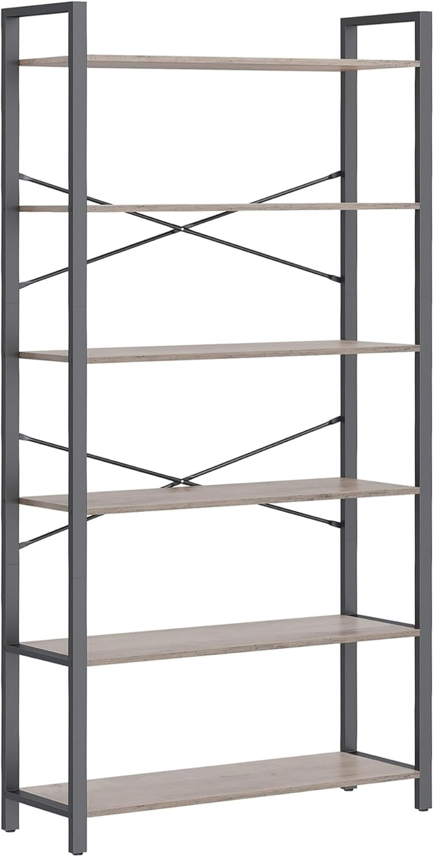 6-Tier Tall Bookshelf, Large Bookcase with Steel Frame, Deep Book Shelf ...