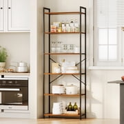 Casacomoda 6-Tier Tall Bookshelf, Large Bookcase with Steel Frame, Deep Book Shelf for Living Room, Home Office, Study, Industrial Style, Vintage