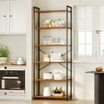 thumbnail image 1 of Casacomoda 6-Tier Tall Bookshelf, Large Bookcase with Steel Frame, Deep Book Shelf for Living Room, Home Office, Study, Industrial Style, Vintage, 1 of 6