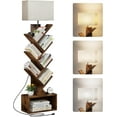 6 Tier Tree Bookshelf With Light Small Bookcase Tower For Books Cds 6 Tier Tree Bookshelf With Light Small Bookcase Tower For Books Cds