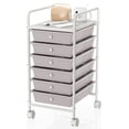 thumbnail image 1 of 6-Tier Utility Cart with 6 Drawers, Rolling Utility Cart with 2 Lockable Caster Wheels, Multipurpose Mobile Rolling Drawer Cart for Office Bathroom Kitchen, Gray, 1 of 17