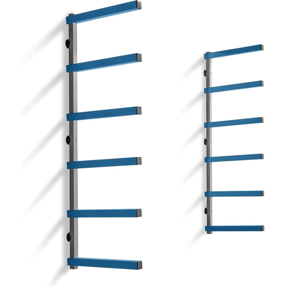 6-Tier Wall-Mounted Lumber Storage Rack for Garage, Workshop, or Basement  Powder-Coated Steel, 110 lbs per Tier