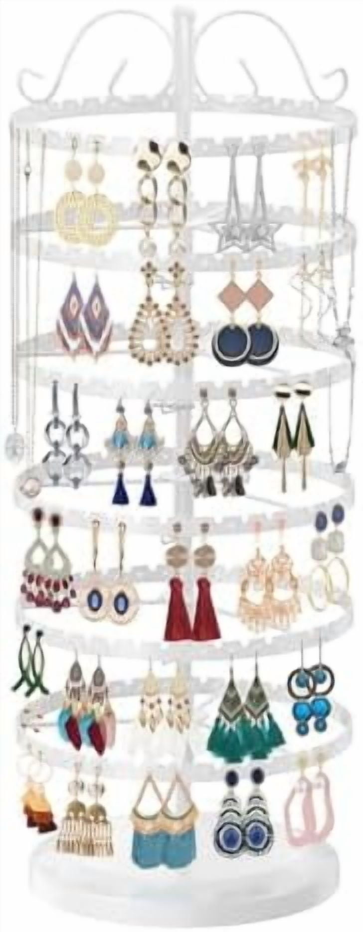 6 Tier White Earring Holder Organizer Tree Women Display Storage for ...