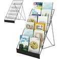 thumbnail image 1 of 6 Tier Wire Countertop Racks,18" Wide Metal Book Display Rack Magazine Rack with Sign Channel,Foldable Retail Vendor Booth Display Stand for Greeting Card,Brochure,Art Print,CD,Craft,Comic, 1 of 9