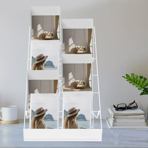 6-Tier  Wire Countertop Rack Book Display Rack Free Standing Comic Book Display Rack for Bookstores Homes