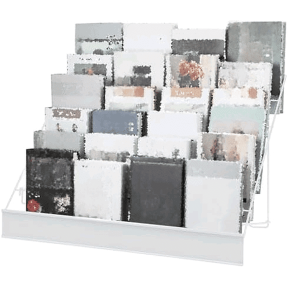 6 Tier Wire Countertop Rack Comic Book Rack Wide Tabletop Display Magazine for Book Brochure Literature Greeting Card Shelf Holder Stand (White)$$Home Decor, Kitchen, & Other