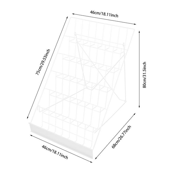 6-Tier Wire Countertop Rack Metal Freestanding Magazine Display Rack White