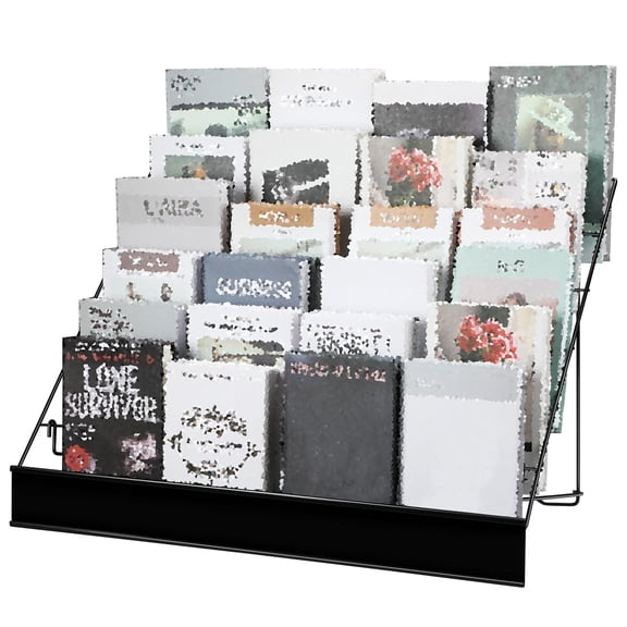 6 Tier Wire Countertop Rack Standard Black Comic Book Holder Wide Magazine Display Stand For Tabletop Books Brochures Cards