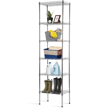 UBesGoo 6-Shelf Narrow Small Wire Shelving Unit, Heavy Duty Adjustable ...
