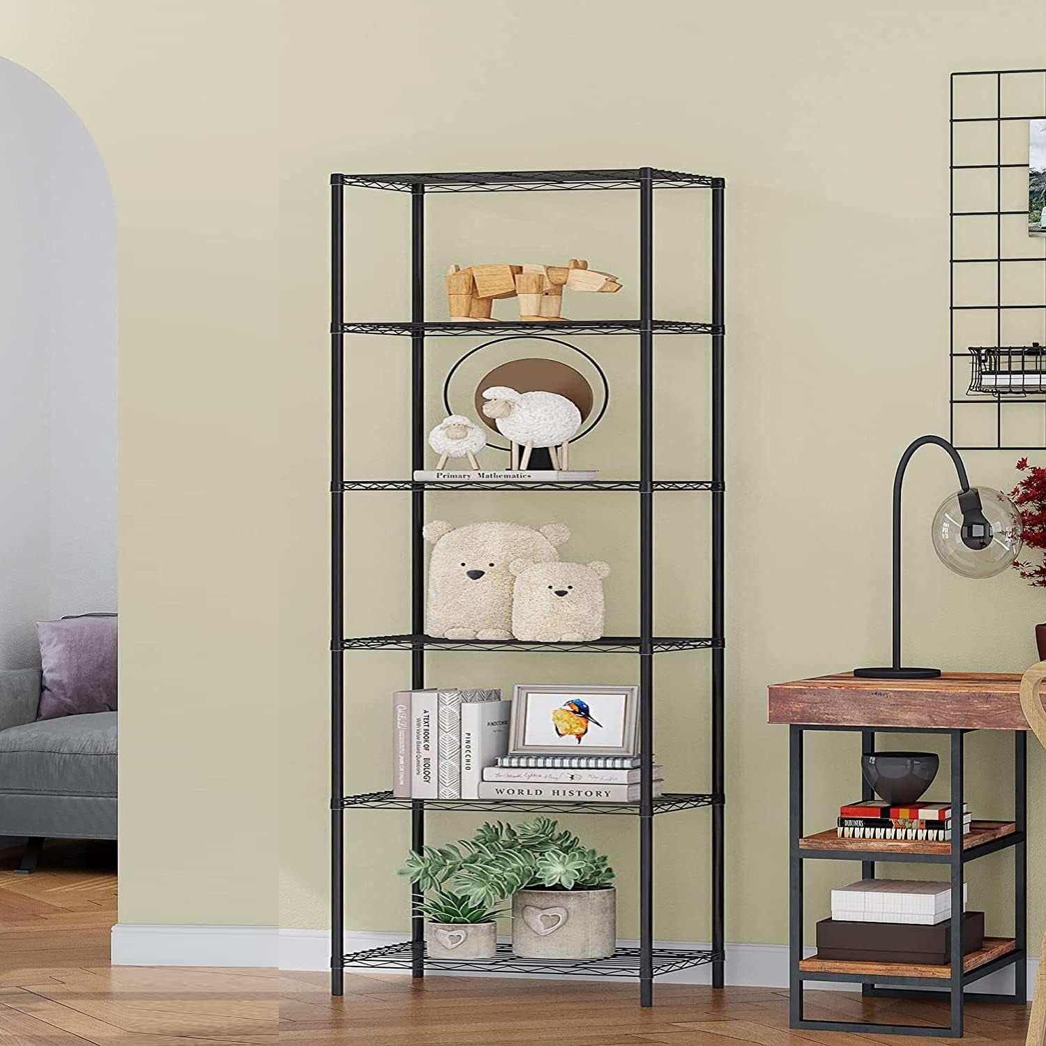 6 Tier Wire Shelving Unit Adjustable Storage Shelves 23" x 13" x 59