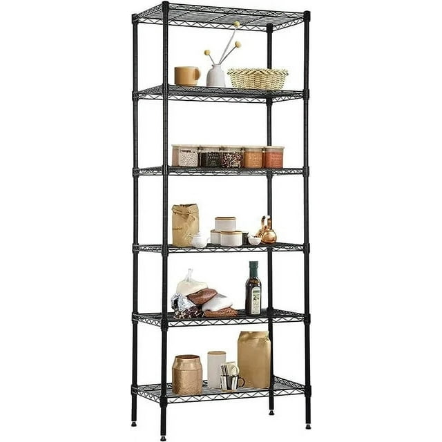 6Tier Wire Shelving Unit Capacity Adjustable Storage Shelves Heavy Duty Storage Rack with